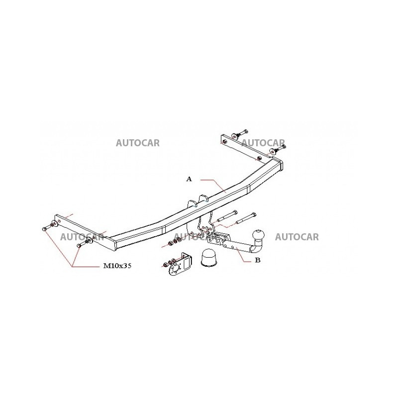 Anhängerkupplung für TOLEDO - 4-türig, (1 M 2) - automat–AHK abnehmbar - von 1998/05 bis 2004