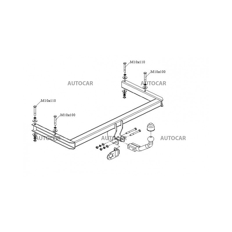 Anhängerkupplung für SUPERB - 4-türig, (3 U 4) - manuell–AHK starr - von 2002 bis 2008