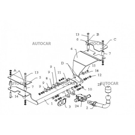 Anhängerkupplung für SWIFT - 3/5-türig 2WD (MZ) - manuell–AHK starr - von 2005 Anhängerkupplung für SWIFT - 3/5-türig 2WD (MZ) - manuell–AHK starr - von 2005