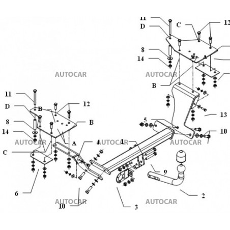 Anhängerkupplung für SX 4 - 4WD, 3/5dv - 4x4 - manuell–AHK starr - von 2006 Anhängerkupplung für SX 4 - 4WD, 3/5dv - 4x4 - manuell–AHK starr - von 2006