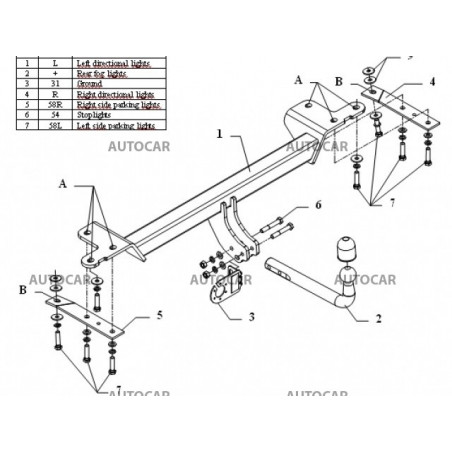 Anhängerkupplung für VITARA - 5dv - automat–AHK abnehmbar - von 2005