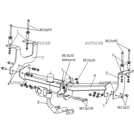 Anhängerkupplung für WAGON R+ - 5-türig,model 2003,(2+4WD) - automat–AHK abnehmbar - von 2002/09