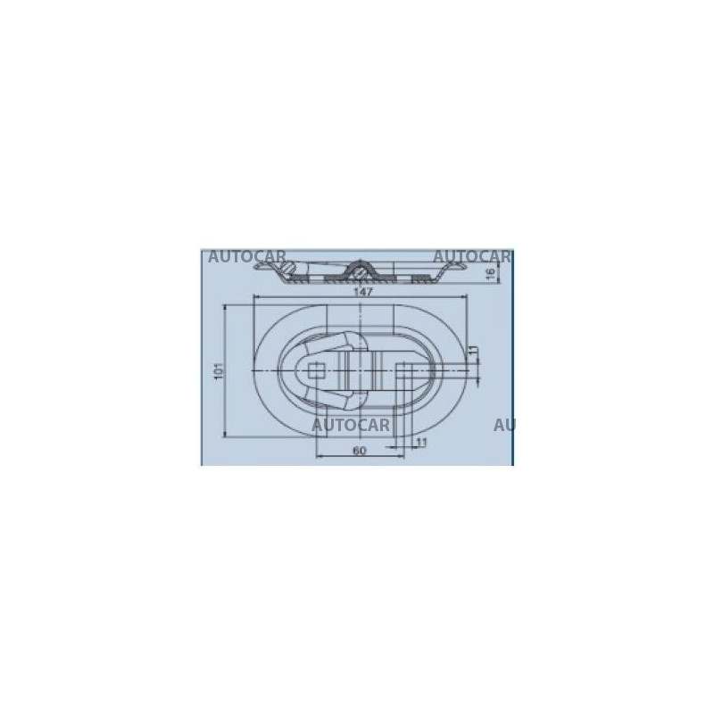 Oválna kotviaca miska so strmeňom