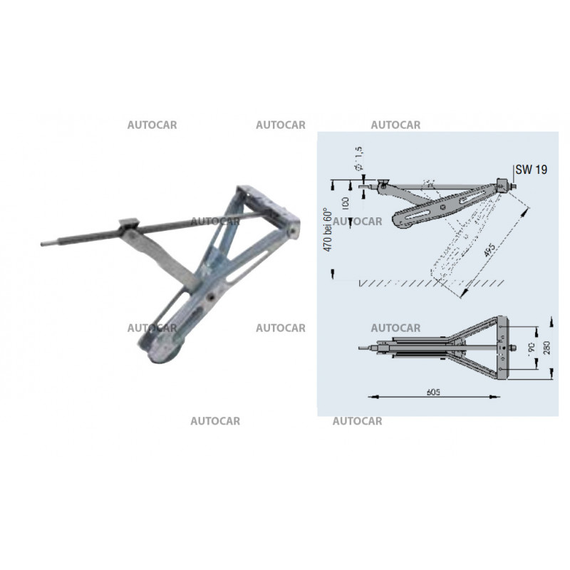 Oporná noha pre karavan