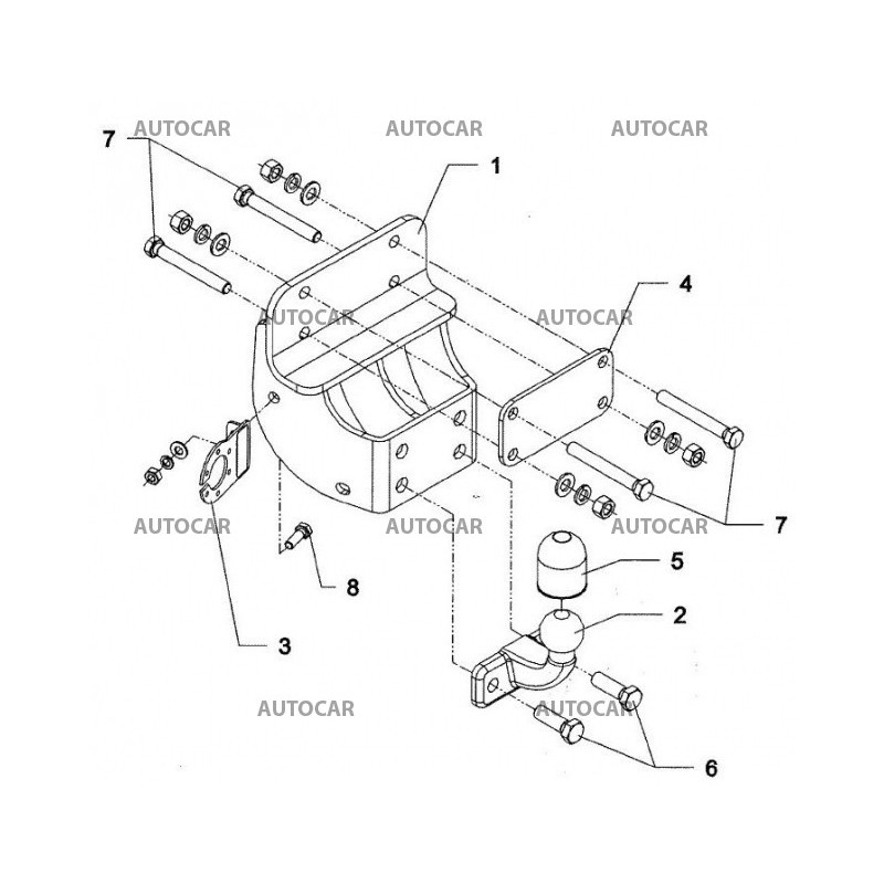 Anhängerkupplung für HILUX - 4 WD (N25) so schodíkom - starre Anhängerkupplung - von 2005