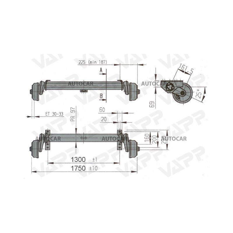 Náprava Compact B1200-6 (1350 kg)