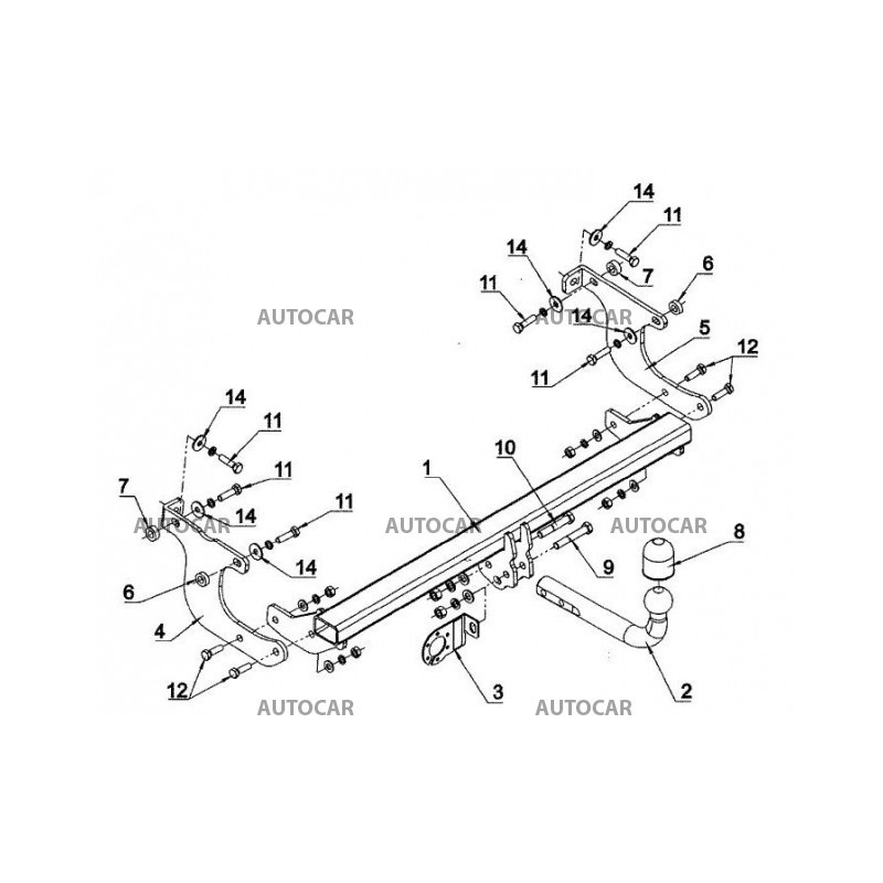 Anhängerkupplung für URBAN CRUISER - 4 WD - manuell–AHK starr - von 2009
