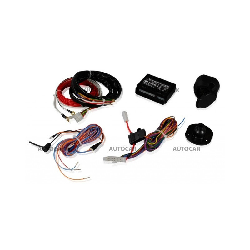 13-PIN - E-Satz (mit Modul) für Anhängevorrichtungen (mit Rückfahrlicht, Dauerplus und Ladeleitung)