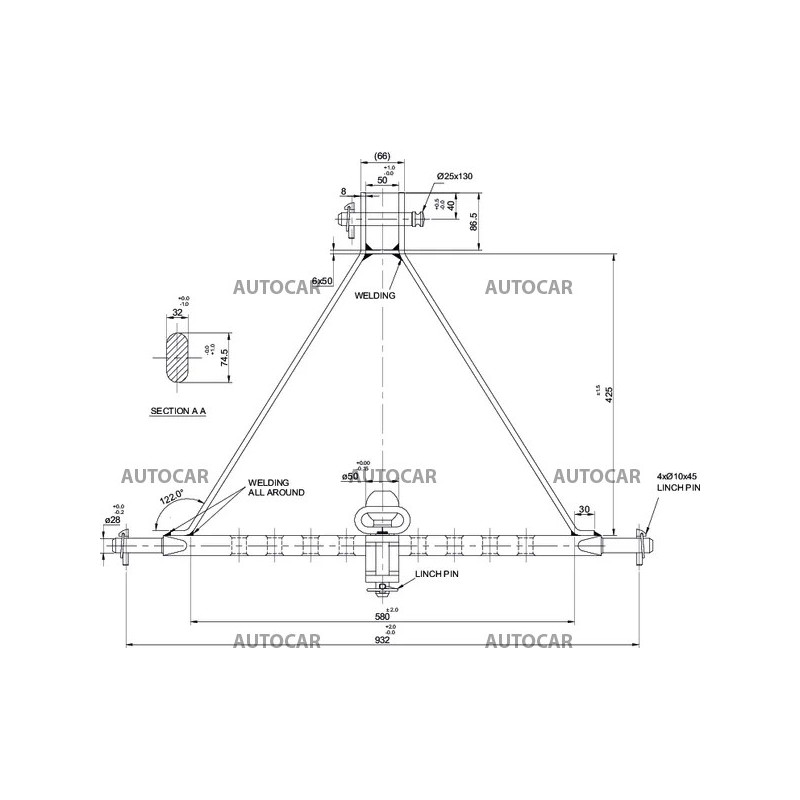 Dreipunktanhängebock Kat. 2