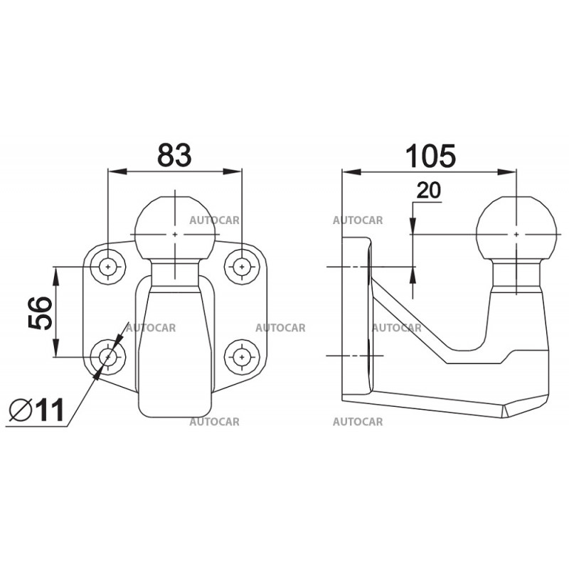 Anschraubplatten KH4-3 - vertikalen Belastung 250 kg
