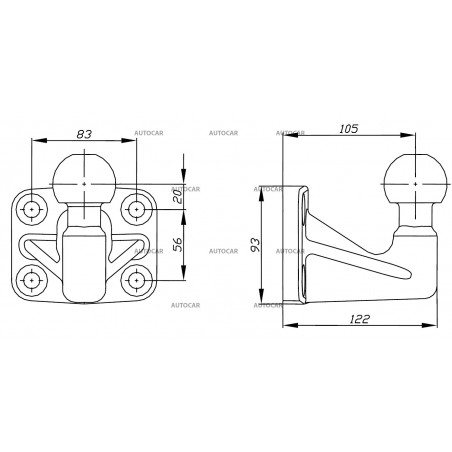 Anschraubplatten KH4-1 - vertikalen Belastung 150 kg Anschraubplatten KH4-1 - vertikalen Belastung 150 kg