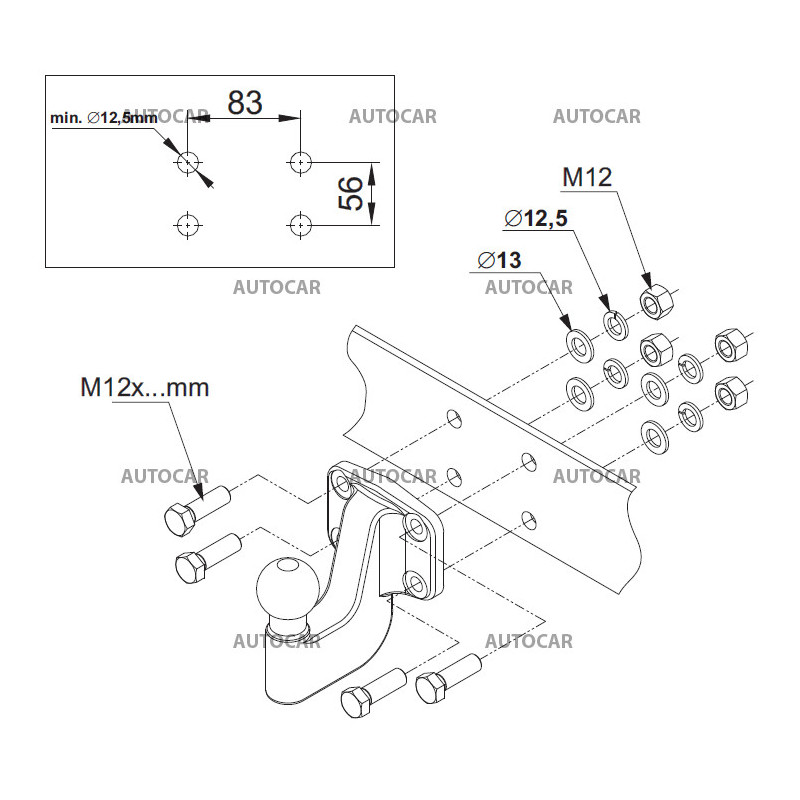 Anschraubplatten KH4-2 - vertikalen Belastung 250 kg