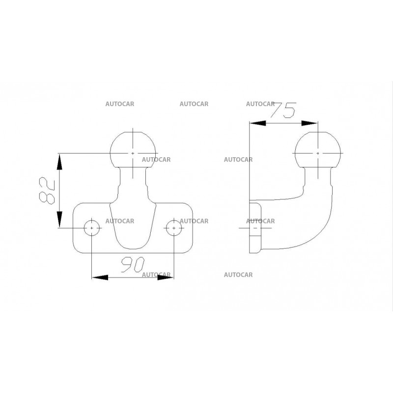 Flanschkugel - 2 Löcher