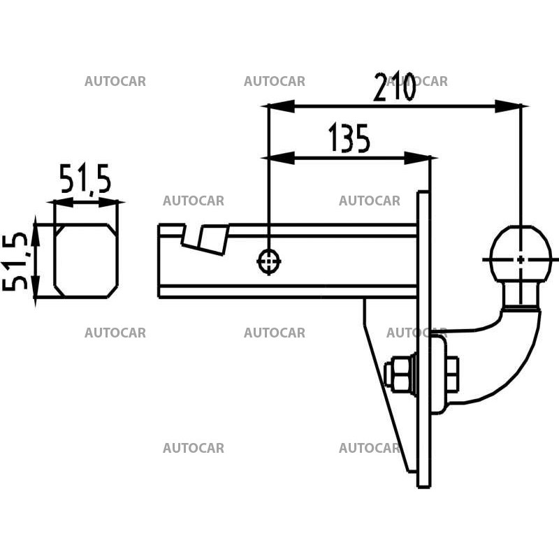 Kugelkopf für die Anhängerkupplung USA (AH-5)