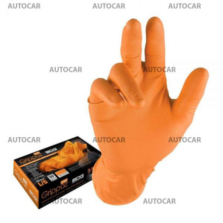 Grippaz 246 - Rutschfeste Nitrilhandschuhe - orange - Grösse L (09)