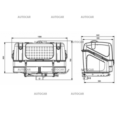 Transportbox für Anhängerkupplung TowBox V1 grün - Montage auf  Anhängerkupplung einfaches Aufsetzen durch Schnellspannsystem 50 kg  Zuladung bei Rameder