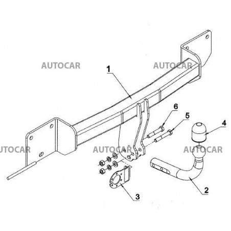 Anhängerkupplung für seria 3 - 4 dv E 90 Touring, combi E 91 - manuell–AHK starr - von 2005 Anhängerkupplung für seria 3 - 4 dv E 90 Touring, combi E 91 - manuell–AHK starr - von 2005