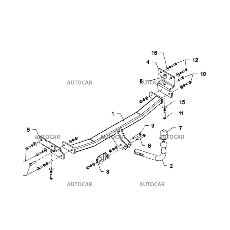 Anhängerkupplung für I 30 - combi - manuell–AHK starr - von 2008