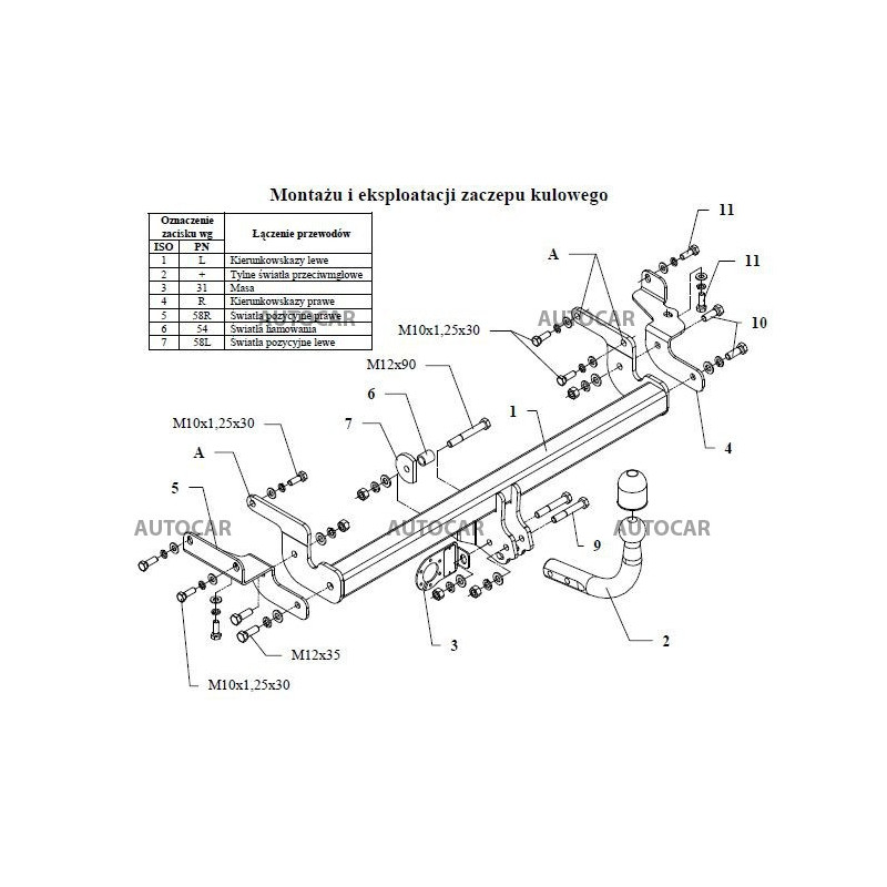 Anhängerkupplung für LANCER - 4-türig ( JT 41 ) - automat–AHK abnehmbar - von 2003 bis 2008