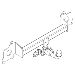 Anhängerkupplung für Tesla MODEL Y - automat horizontal–AHK abnehmbar - für Fahrzeuge mit originaler Abdeckung in der Stoßstange