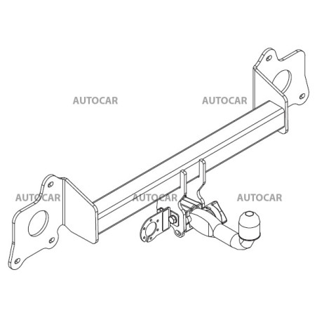 Anhängerkupplung für Tesla MODEL Y - automat horizontal–AHK abnehmbar - für Fahrzeuge mit originaler Abdeckung in der Stoßstange