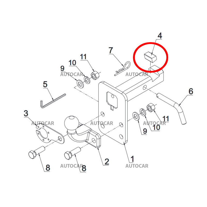 Keil für USA-Kugel AH