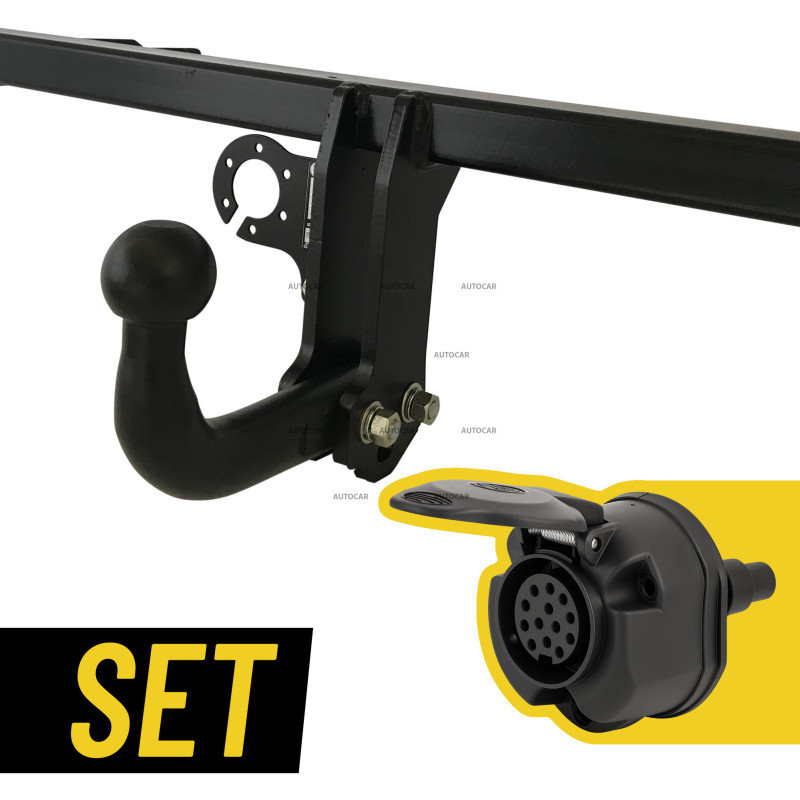 Schraubbare Anhängerkupplung mit universeller 13/8-poliger E-Satz für Skoda OCTAVIA II.