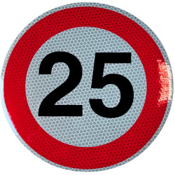 Geschwindigkeitsaufkleber Schild 25 km/h 20cm