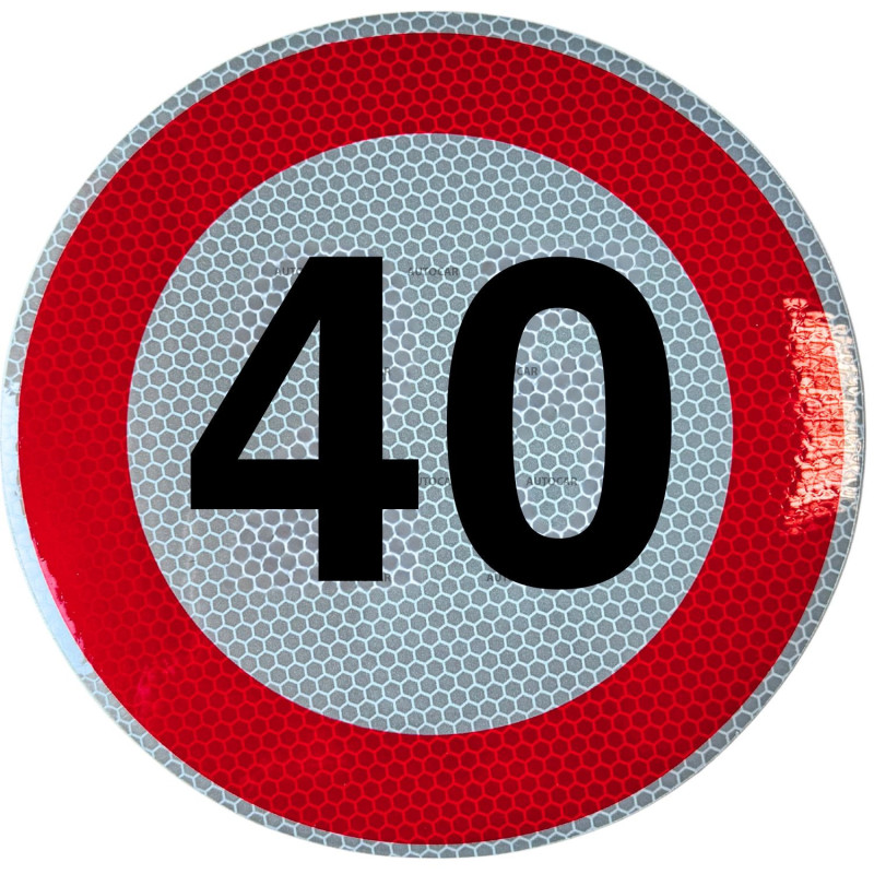 Geschwindigkeitsaufkleber Schild 40 km/h 20cm