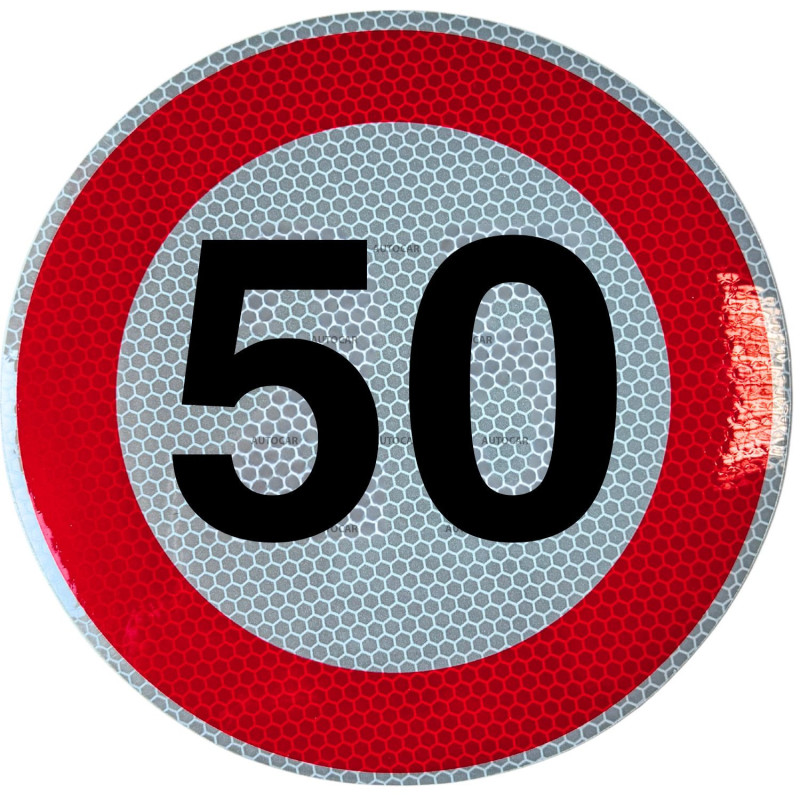 Geschwindigkeitsaufkleber Schild 50 km/h 20cm