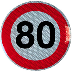 Geschwindigkeitsaufkleber Schild 80 km/h 20cm