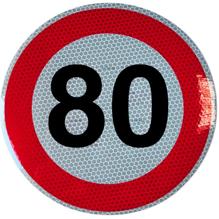 Geschwindigkeitsaufkleber Schild 80 km/h 20cm