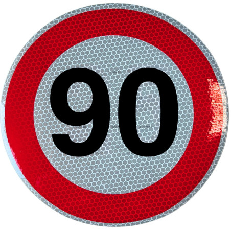 Geschwindigkeitsaufkleber Schild 90 km/h 15 cm