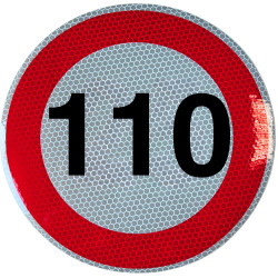 Geschwindigkeitsaufkleber Schild 110 km/h 20 cm