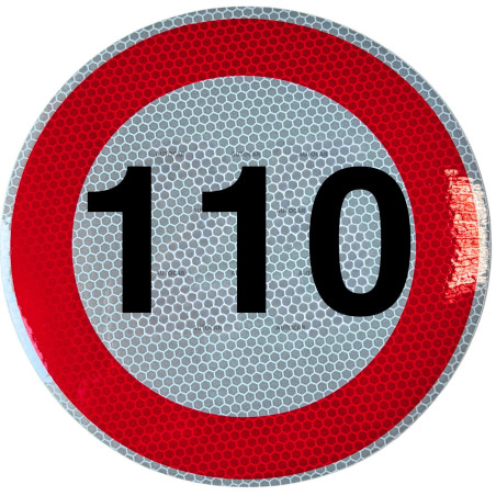 Geschwindigkeitsaufkleber Schild 110 km/h 15 cm