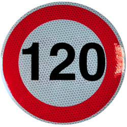 Geschwindigkeitsaufkleber Schild 120 km/h 15 cm