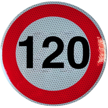Geschwindigkeitsaufkleber Schild 120 km/h 15 cm
