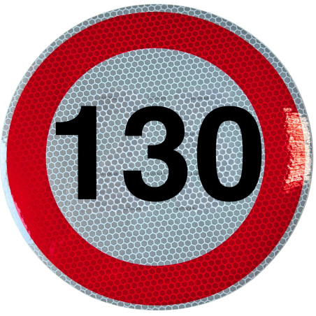 Geschwindigkeitsaufkleber Schild 130 km/h 15 cm