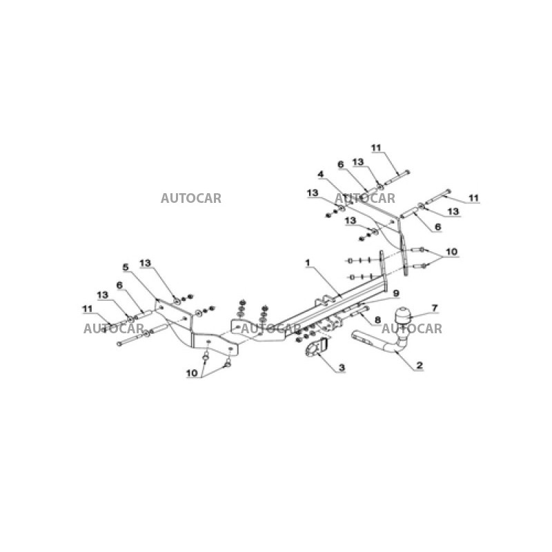 Anhängerkupplung für NEMO - 5 dv - automat–AHK abnehmbar - von 2008