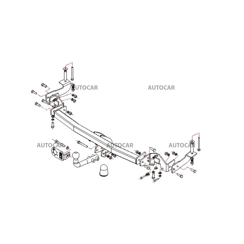 Anhängerkupplung für DOBLO - Pick Up, (119, 223) - automat–AHK abnehmbar - von 2000 bis 2009