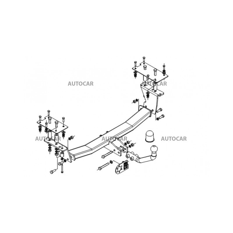 Anhängerkupplung für MAREA - 4-türig, (185) - automat–AHK abnehmbar - von 1996 bis 2002