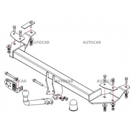 Anhängerkupplung für A 8 - 4-türig,Quattro, (4D2, 4 D8, S8) - manuell–AHK starr - von 1994 bis 2001