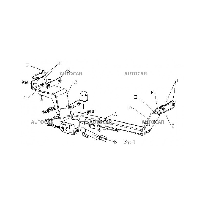 Anhängerkupplung für STILO - 3/5-türig, (192) - manuell–AHK starr - von 2001 bis 2006