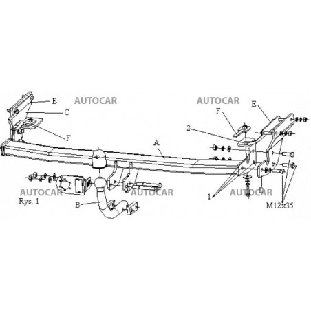 Anhängerkupplung für STILO - Combi, (192) - automat–AHK abnehmbar - von 2003 bis 2008 Anhängerkupplung für STILO - Combi, (192) - automat–AHK abnehmbar - von 2003 bis 2008
