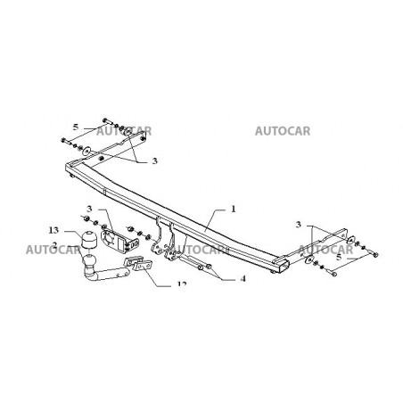 Anhängerkupplung für GOLF - V,VI,Plus,3/5dv,(1K 1,5M1) - automat–AHK abnehmbar - von 2003