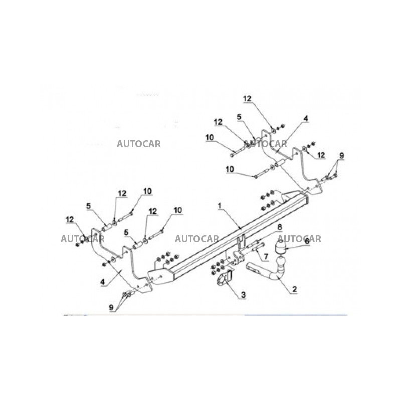 Anhängerkupplung für SANDERO - 5 dv - manuell–AHK starr - von 2008