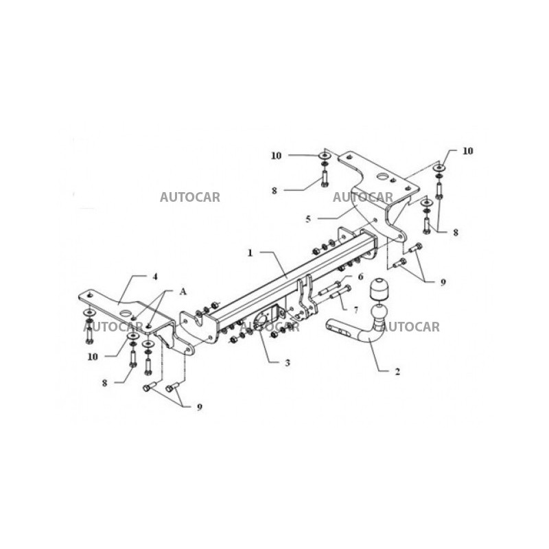Anhängerkupplung für COROLLA - 4-türig E15 - manuell–AHK starr - von 2007