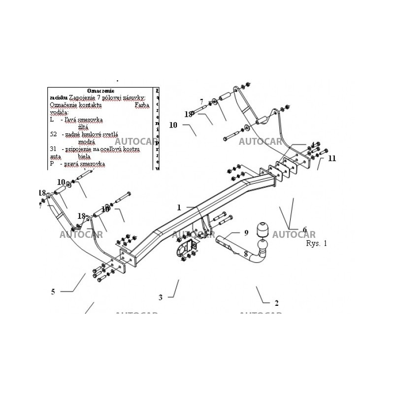 Anhängerkupplung für MCV - Combi, pick up - automat–AHK abnehmbar - von 2007