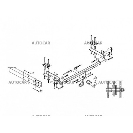 Anhängerkupplung für CR-V - 5-türig (RD) - automat–AHK abnehmbar - von 1997 bis 2002/02 Anhängerkupplung für CR-V - 5-türig (RD) - automat–AHK abnehmbar - von 1997 bis 2002/02