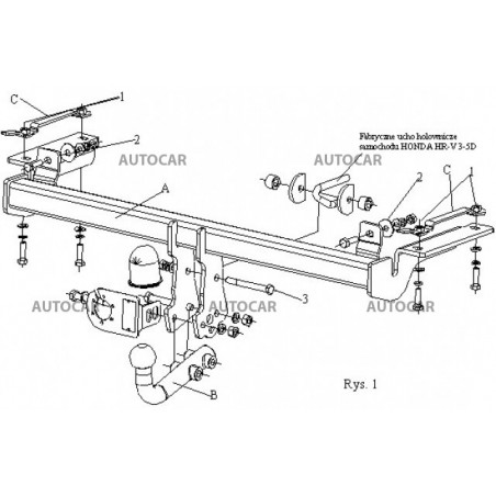 Anhängerkupplung für HR-V - 3/5-türig - automat–AHK abnehmbar - von 1999 bis 2002/05 Anhängerkupplung für HR-V - 3/5-türig - automat–AHK abnehmbar - von 1999 bis 2002/05